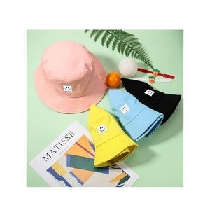 Smiley Kids Bucket Hat in White